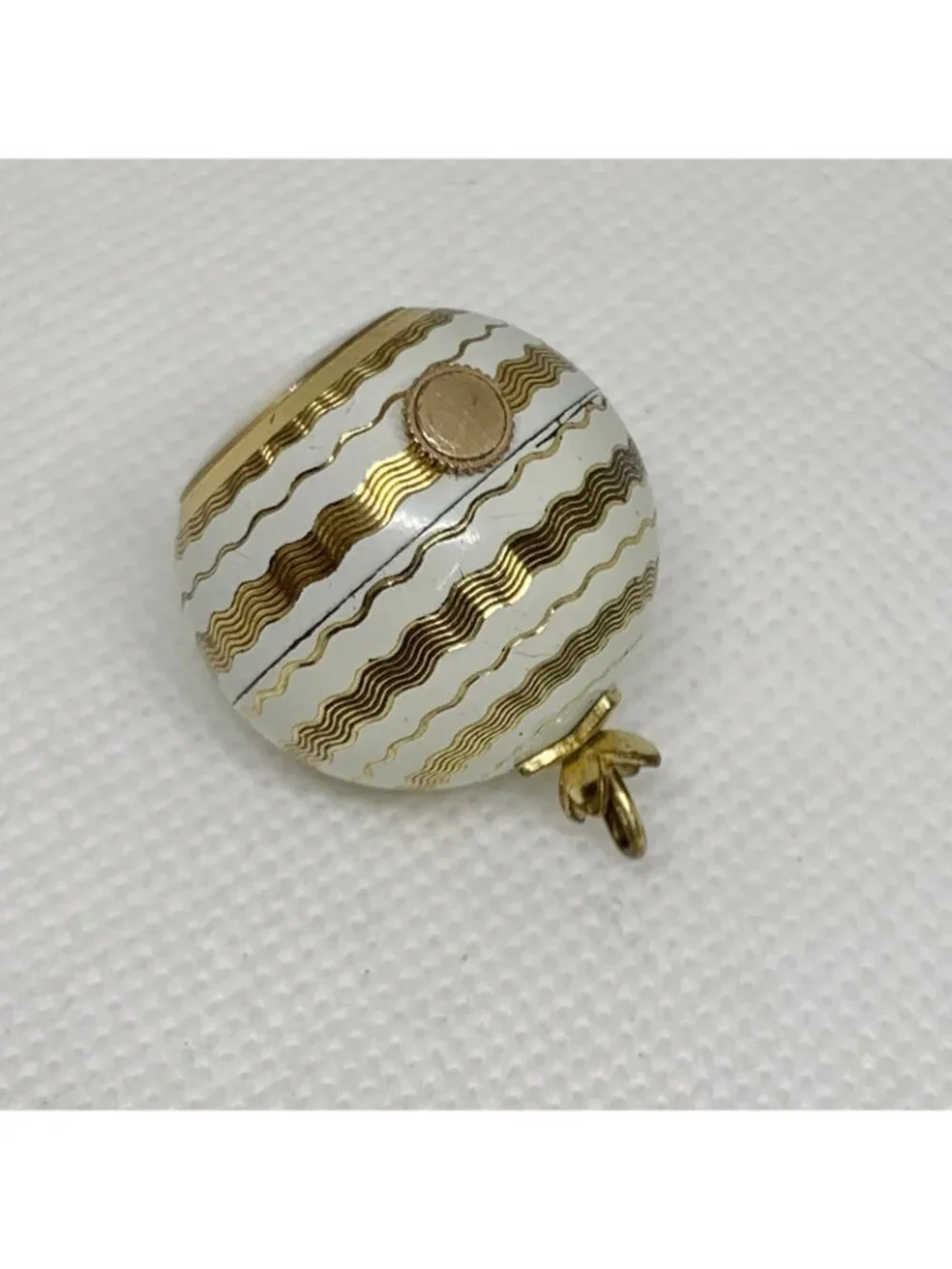Vintage Caravelle Swiss Pendant Ball Orb Watch 29mm Enamel mechanical works